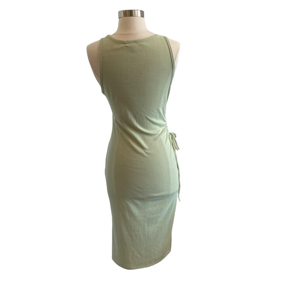 Sleeveless Knit Midi Dress With Cut Out Tie Side By Planet Gold - Picture 8 of 10